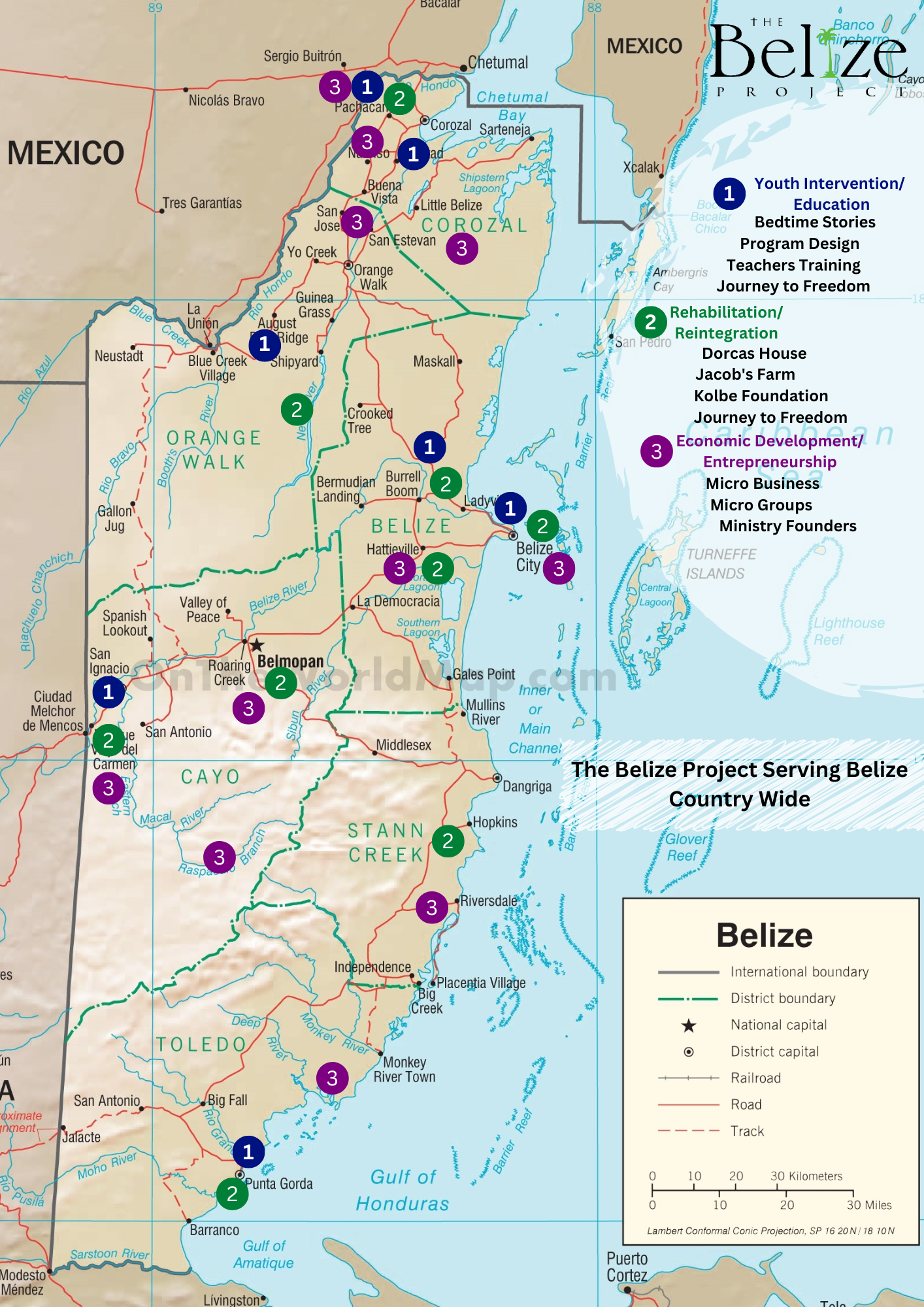 Map of Belize